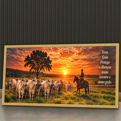 Quadro Sala Pôr do Sol no Curral