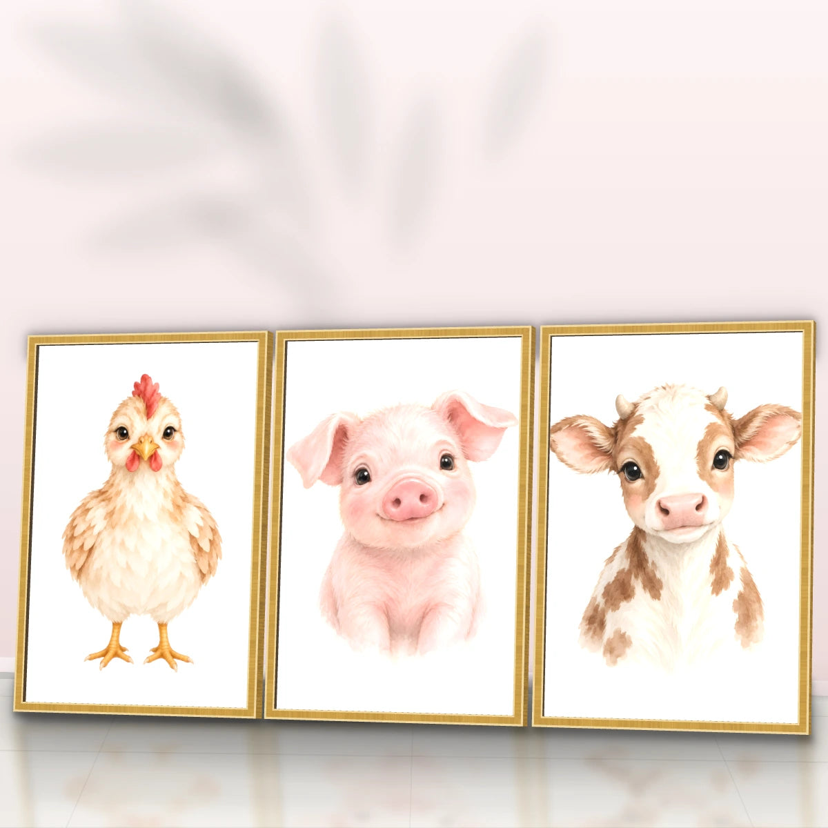 Quadro Trio Cozinha Pintinho Aquarela