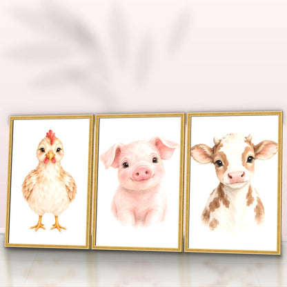 Quadro Trio Cozinha Pintinho Aquarela