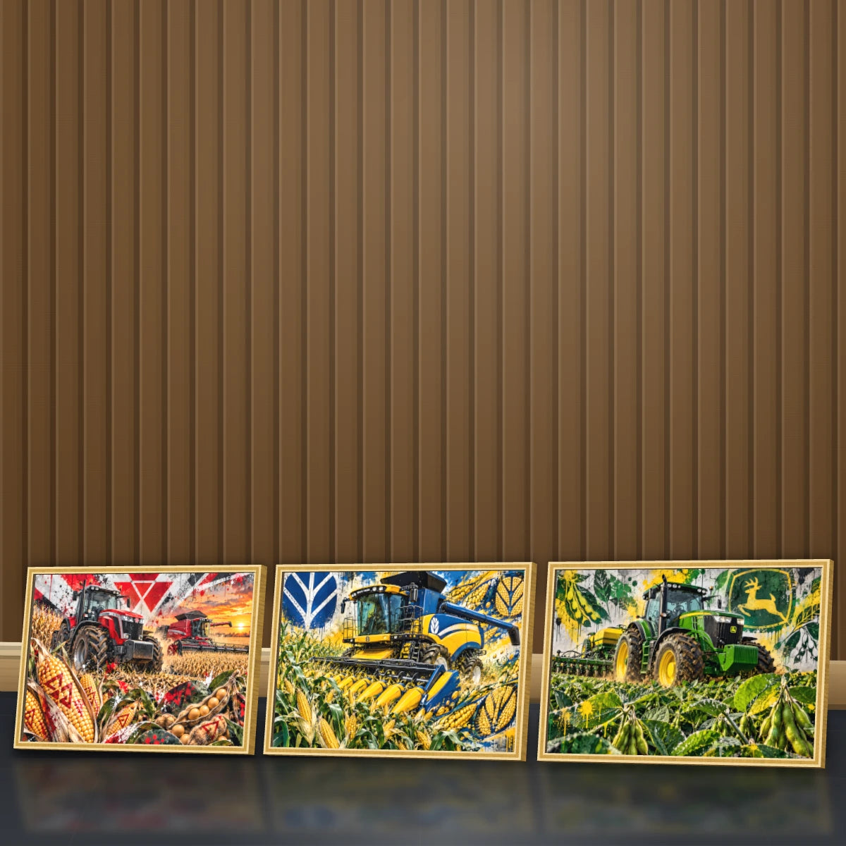 Quadro Trio Cozinha Trator na Lavoura