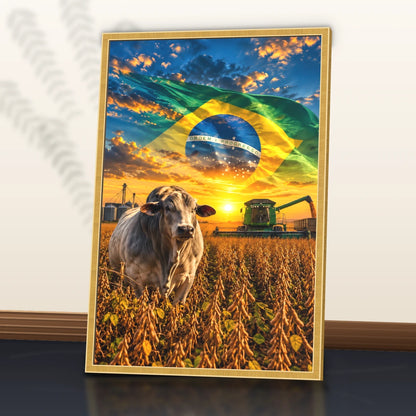 Quadro Sala Agro Brasil Bandeira