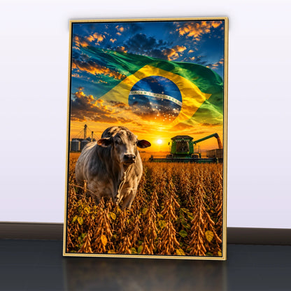 Quadro Sala Agro Brasil Bandeira