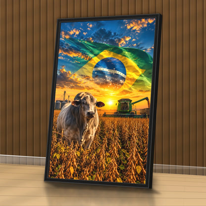 Quadro Sala Agro Brasil Bandeira