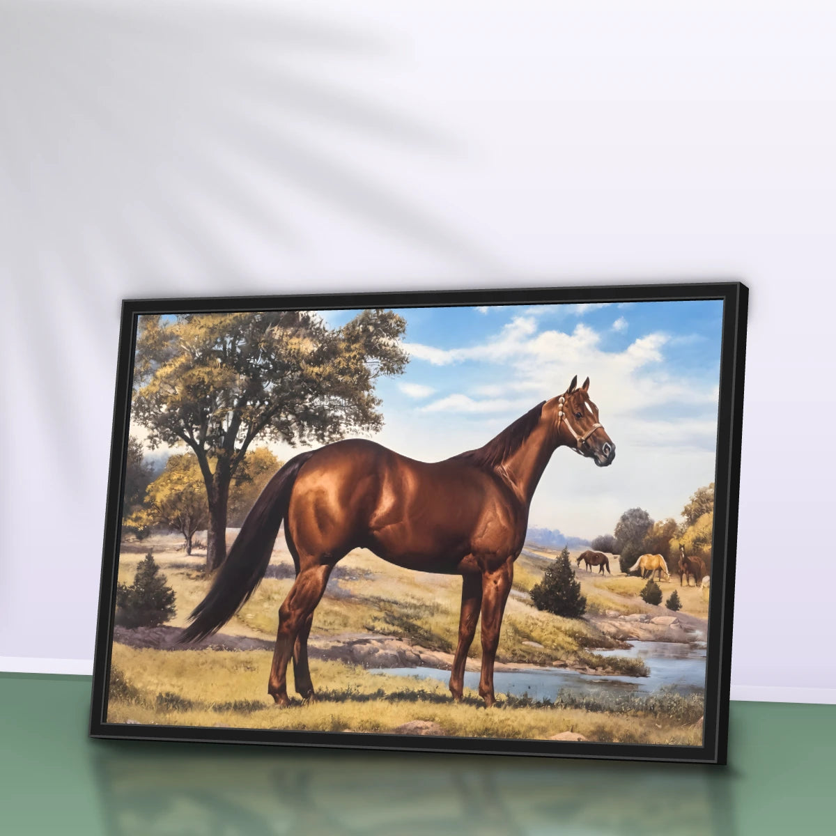 Quadro Sala Cavalo Marrom Rural