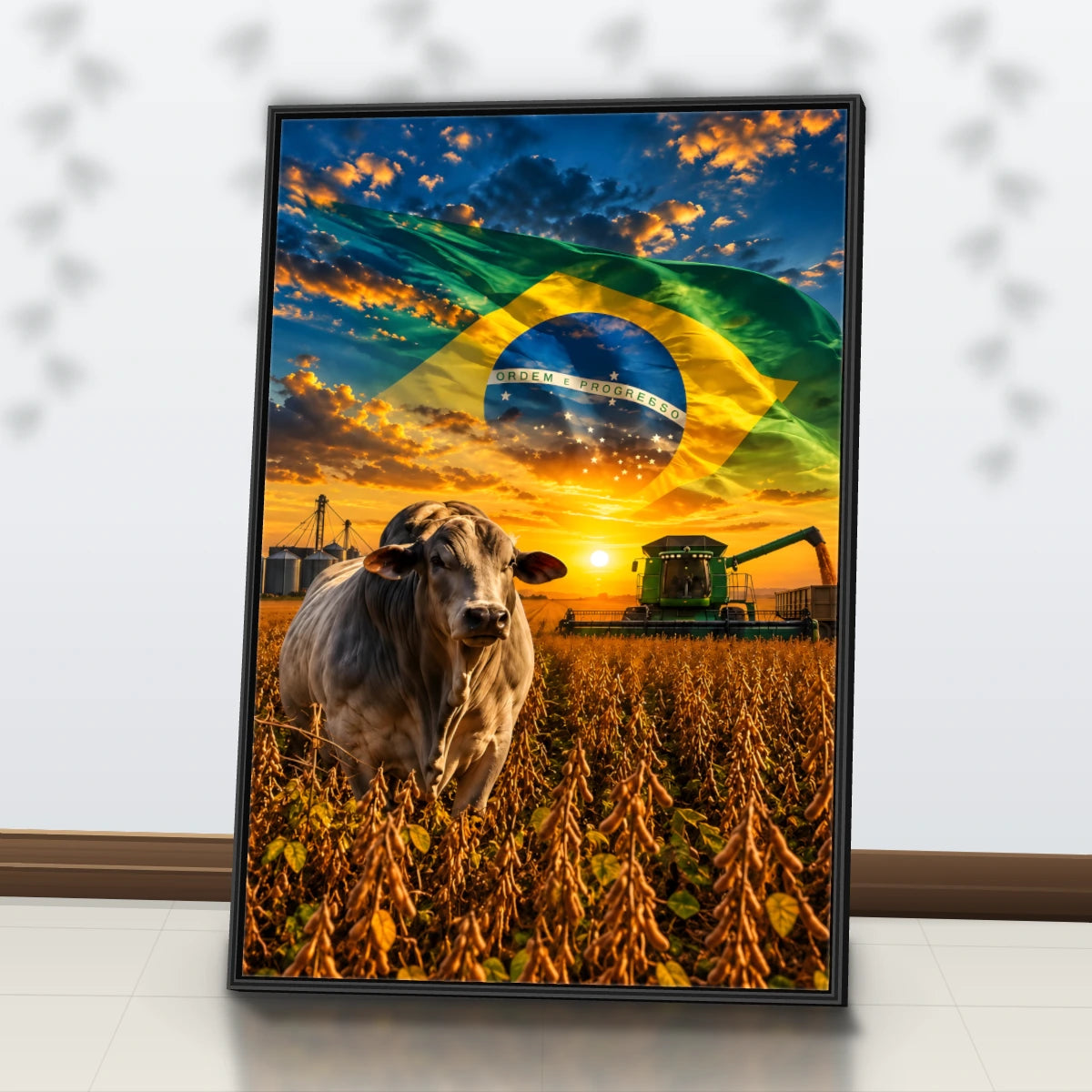 Quadro Sala Agro Brasil Bandeira