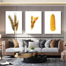 Kit 3 Quadros Sementes Douradas Fundo White (DESCONTAÇO)