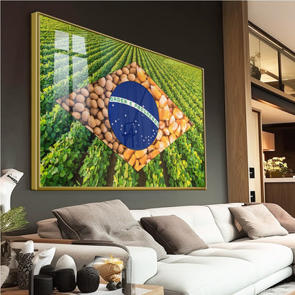 Quadro Bandeira Brasil Agro