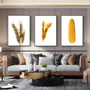 Kit 3 Quadros Sementes Douradas Fundo White (DESCONTAÇO)