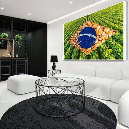 Quadro Bandeira Brasil Agro